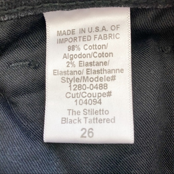 Current/Elliott The Stiletto Black Tattered Jean - Picture 10 of 10